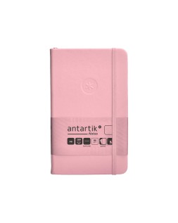 Cuaderno con gomilla antartik notes tapa dura a6 hojas lisas rosa pastel 100 hojas 80 gr fsc