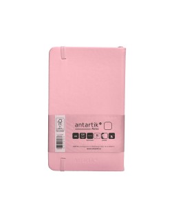 Cuaderno con gomilla antartik notes tapa dura a6 hojas lisas rosa pastel 100 hojas 80 gr fsc
