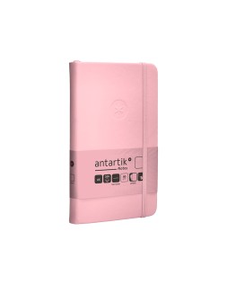 Cuaderno con gomilla antartik notes tapa dura a6 hojas lisas rosa pastel 100 hojas 80 gr fsc