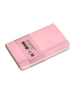 Cuaderno con gomilla antartik notes tapa dura a6 hojas lisas rosa pastel 100 hojas 80 gr fsc