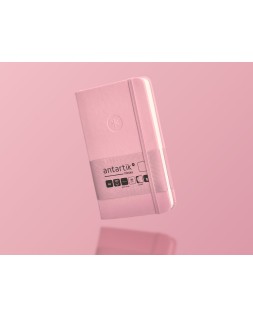 Cuaderno con gomilla antartik notes tapa dura a6 hojas lisas rosa pastel 100 hojas 80 gr fsc