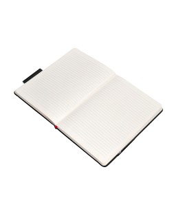 Cuaderno con gomilla antartik notes tapa dura a5 hojas rayas negro y rojo 100 hojas 80 gr fsc