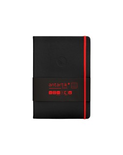 Cuaderno con gomilla antartik notes tapa dura a5 hojas cuadricula negro y rojo 100 hojas 80 gr fsc