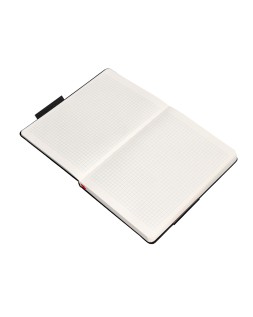 Cuaderno con gomilla antartik notes tapa dura a5 hojas cuadricula negro y rojo 100 hojas 80 gr fsc