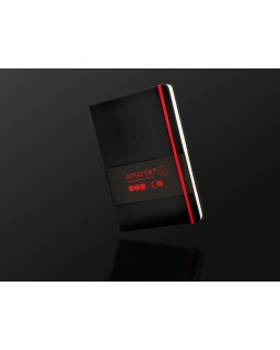 Cuaderno con gomilla antartik notes tapa dura a5 hojas cuadricula negro y rojo 100 hojas 80 gr fsc