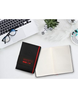 Cuaderno con gomilla antartik notes tapa dura a5 hojas cuadricula negro y rojo 100 hojas 80 gr fsc
