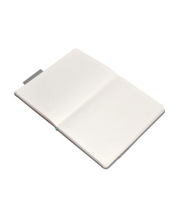 Cuaderno con gomilla antartik notes tapa dura a5 hojas rayas gris y turquesa 100 hojas 80 gr fsc