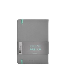 Cuaderno con gomilla antartik notes tapa dura a5 hojas cuadricula gris y turquesa 100 hojas 80 gr fsc