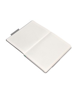 Cuaderno con gomilla antartik notes tapa dura a5 hojas cuadricula gris y turquesa 100 hojas 80 gr fsc