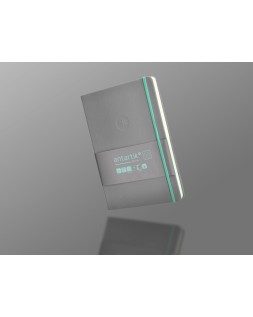 Cuaderno con gomilla antartik notes tapa dura a5 hojas cuadricula gris y turquesa 100 hojas 80 gr fsc