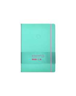 Cuaderno con gomilla antartik notes tapa dura a4 hojas cuadricula rosa y turquesa 100 hojas 80 gr fsc