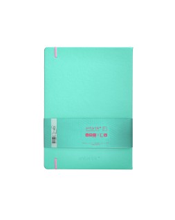 Cuaderno con gomilla antartik notes tapa dura a4 hojas cuadricula rosa y turquesa 100 hojas 80 gr fsc