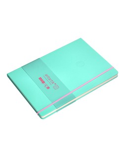 Cuaderno con gomilla antartik notes tapa dura a4 hojas cuadricula rosa y turquesa 100 hojas 80 gr fsc