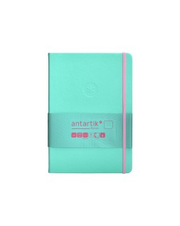 Cuaderno con gomilla antartik notes tapa dura a5 hojas lisas rosa y turquesa 100 hojas 80 gr fsc