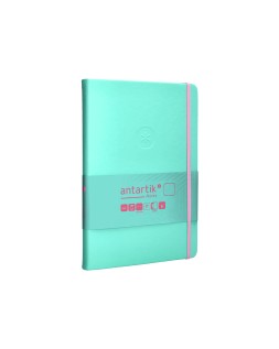 Cuaderno con gomilla antartik notes tapa dura a5 hojas lisas rosa y turquesa 100 hojas 80 gr fsc
