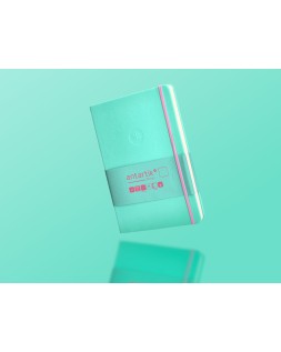 Cuaderno con gomilla antartik notes tapa dura a5 hojas lisas rosa y turquesa 100 hojas 80 gr fsc
