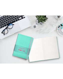 Cuaderno con gomilla antartik notes tapa dura a5 hojas lisas rosa y turquesa 100 hojas 80 gr fsc
