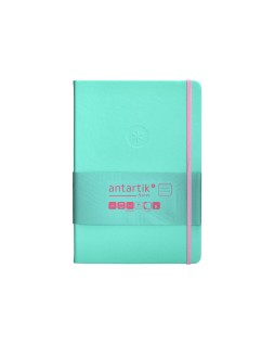 Cuaderno con gomilla antartik notes tapa dura a5 hojas rayas rosa y turquesa 100 hojas 80 gr fsc