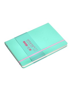 Cuaderno con gomilla antartik notes tapa dura a5 hojas rayas rosa y turquesa 100 hojas 80 gr fsc
