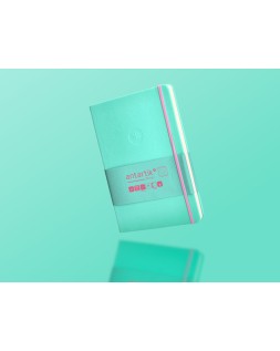 Cuaderno con gomilla antartik notes tapa dura a5 hojas rayas rosa y turquesa 100 hojas 80 gr fsc
