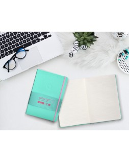 Cuaderno con gomilla antartik notes tapa dura a5 hojas rayas rosa y turquesa 100 hojas 80 gr fsc