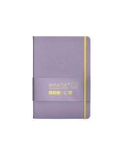 Cuaderno con gomilla antartik notes tapa dura a5 hojas cuadricula morado y amarillo 100 hojas 80 gr fsc