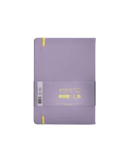 Cuaderno con gomilla antartik notes tapa dura a5 hojas cuadricula morado y amarillo 100 hojas 80 gr fsc