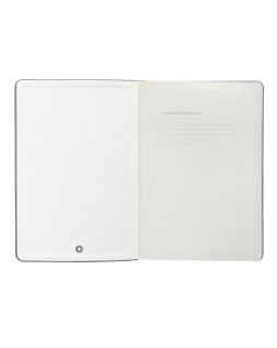 Cuaderno con gomilla antartik notes tapa dura a5 hojas cuadricula morado y amarillo 100 hojas 80 gr fsc