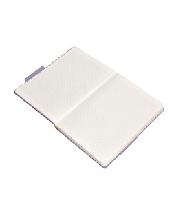 Cuaderno con gomilla antartik notes tapa dura a5 hojas cuadricula morado y amarillo 100 hojas 80 gr fsc