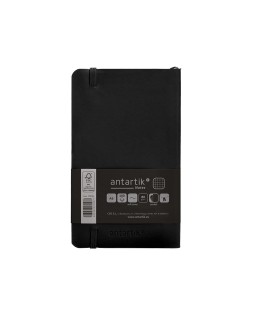 Cuaderno con gomilla antartik notes tapa blanda a6 cuadricula negro 100 hojas 80 gr fsc