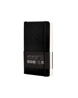Cuaderno con gomilla antartik notes tapa blanda a6 cuadricula negro 100 hojas 80 gr fsc