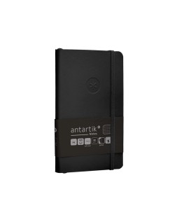 Cuaderno con gomilla antartik notes tapa blanda a6 cuadricula negro 100 hojas 80 gr fsc