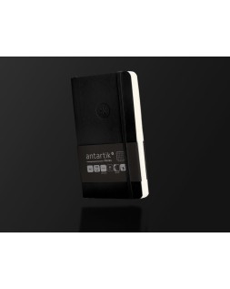 Cuaderno con gomilla antartik notes tapa blanda a6 cuadricula negro 100 hojas 80 gr fsc