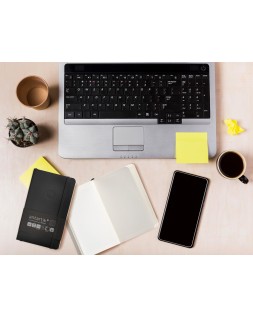 Cuaderno con gomilla antartik notes tapa blanda a6 cuadricula negro 100 hojas 80 gr fsc