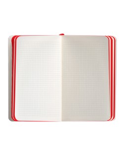 Cuaderno con gomilla antartik notes tapa blanda a6 cuadricula negro y rojo 100 hojas 80 gr fsc
