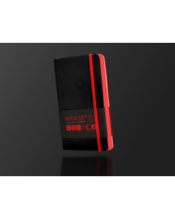 Cuaderno con gomilla antartik notes tapa blanda a6 cuadricula negro y rojo 100 hojas 80 gr fsc