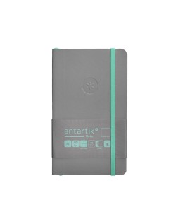 Cuaderno con gomilla antartik notes tapa blanda a6 hojas lisas gris y turquesa 100 hojas 80 gr fsc