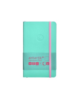 Cuaderno con gomilla antartik notes tapa blanda a6 hojas lisas rosa y turquesa 100 hojas 80 gr fsc