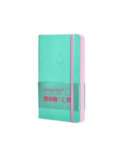 Cuaderno con gomilla antartik notes tapa blanda a6 hojas lisas rosa y turquesa 100 hojas 80 gr fsc