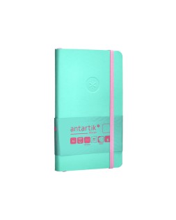 Cuaderno con gomilla antartik notes tapa blanda a6 hojas lisas rosa y turquesa 100 hojas 80 gr fsc