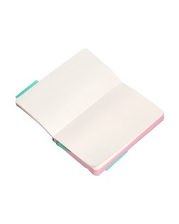 Cuaderno con gomilla antartik notes tapa blanda a6 hojas lisas rosa y turquesa 100 hojas 80 gr fsc