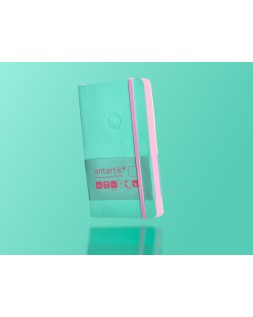 Cuaderno con gomilla antartik notes tapa blanda a6 hojas lisas rosa y turquesa 100 hojas 80 gr fsc