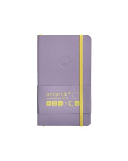 Cuaderno con gomilla antartik notes tapa blanda a6 hojas lisas morado y amarillo 100 hojas 80 gr fsc