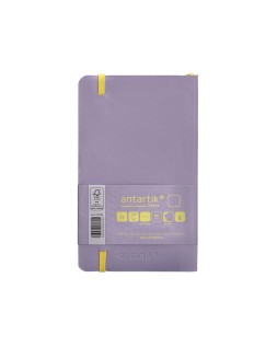Cuaderno con gomilla antartik notes tapa blanda a6 hojas lisas morado y amarillo 100 hojas 80 gr fsc