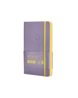 Cuaderno con gomilla antartik notes tapa blanda a6 hojas lisas morado y amarillo 100 hojas 80 gr fsc