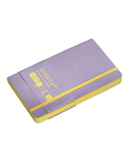 Cuaderno con gomilla antartik notes tapa blanda a6 hojas lisas morado y amarillo 100 hojas 80 gr fsc