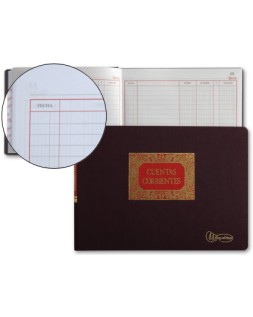 Libro miquelrius cuarto apaisado 100 hojas cuentas corrientes debe haber y saldo