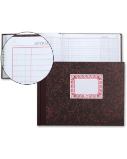 Libro cartone cuarto apaisado 100 hojas caja entrada y salida