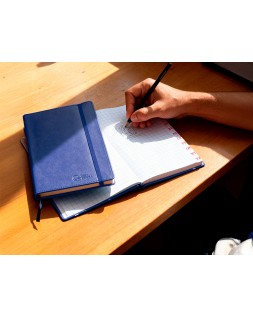Libreta indice liderpapel similpiel a6 120 hojas 70gr color azul