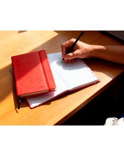 Libreta indice liderpapel similpiel a7 120 hojas 70gr color rojo